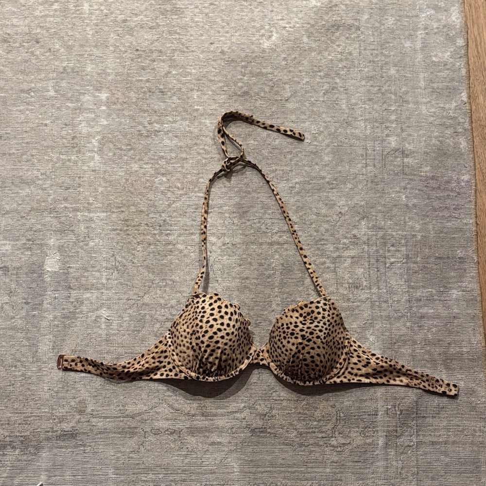 Shade & Shore Spotted Tan Halter Swim Bra